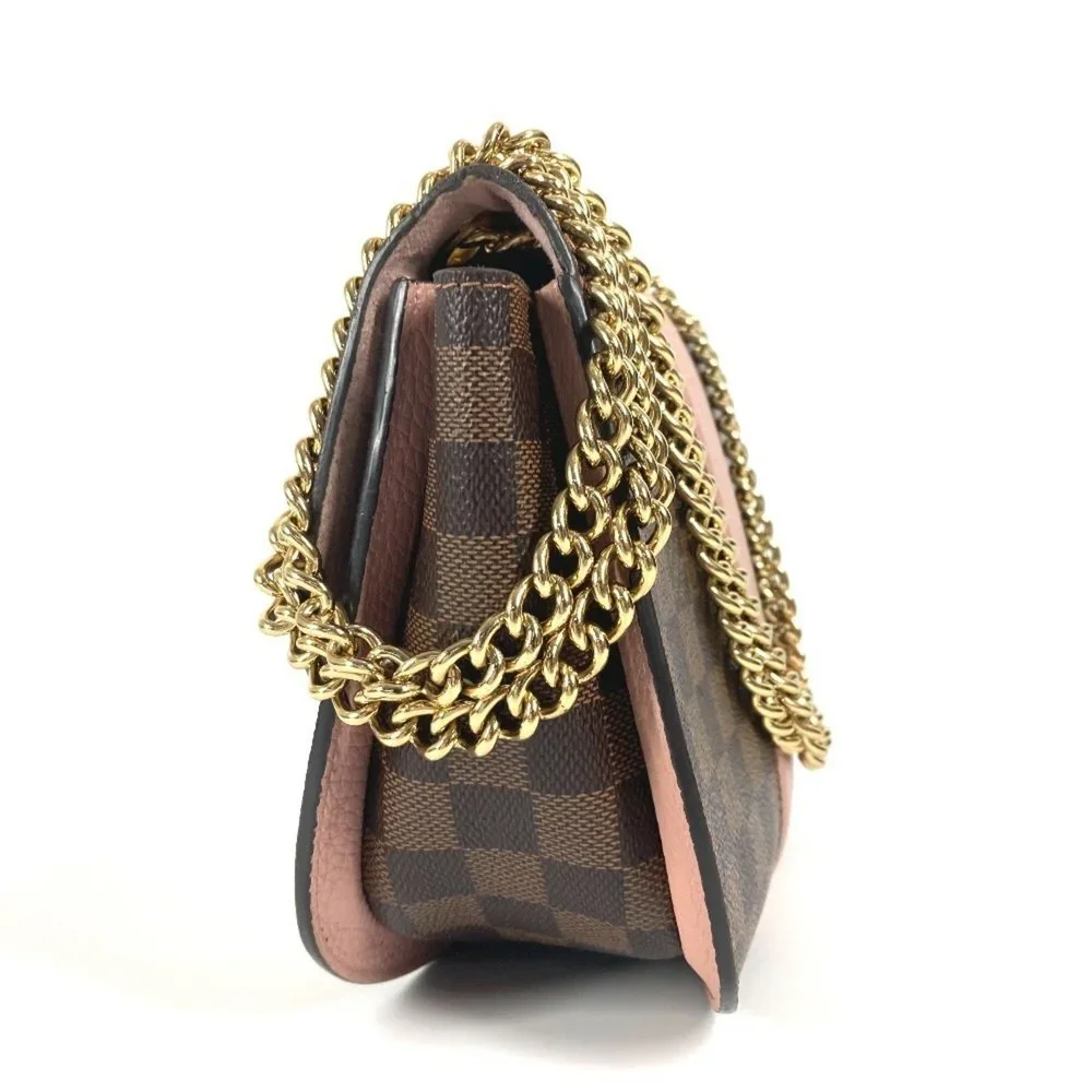 LOUIS VUITTON Authentic Brown Damier Canvas Pochette Shoulder Bag